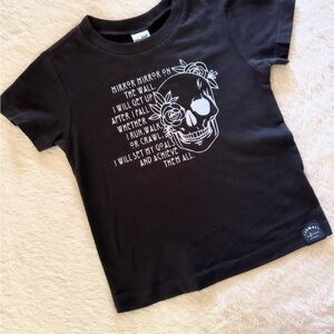 Half Moon Apparel Black Skull Graphic Kids T-Shirt